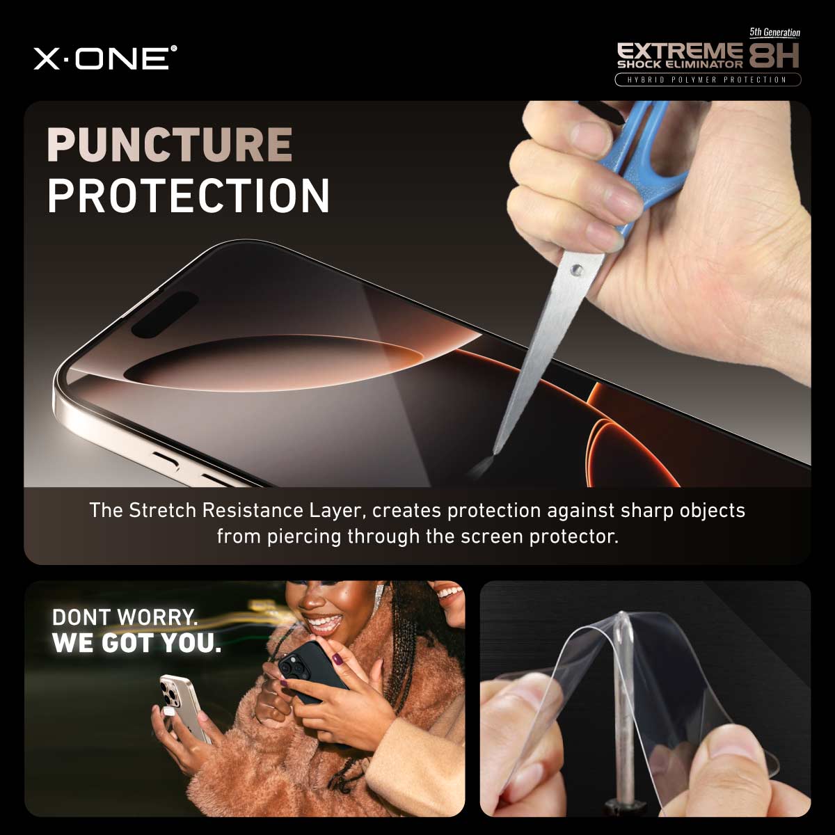 X.One Hybrid Polymer Impact Screen Protector with Installer Kit