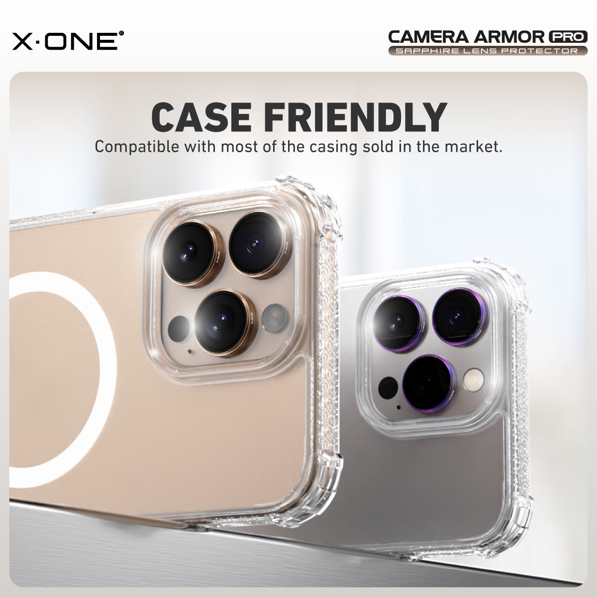 X.One® Camera Armor Pro GIA Certified Sapphire 9H Anti Scratch Lens Protector for iPhone 16 Series