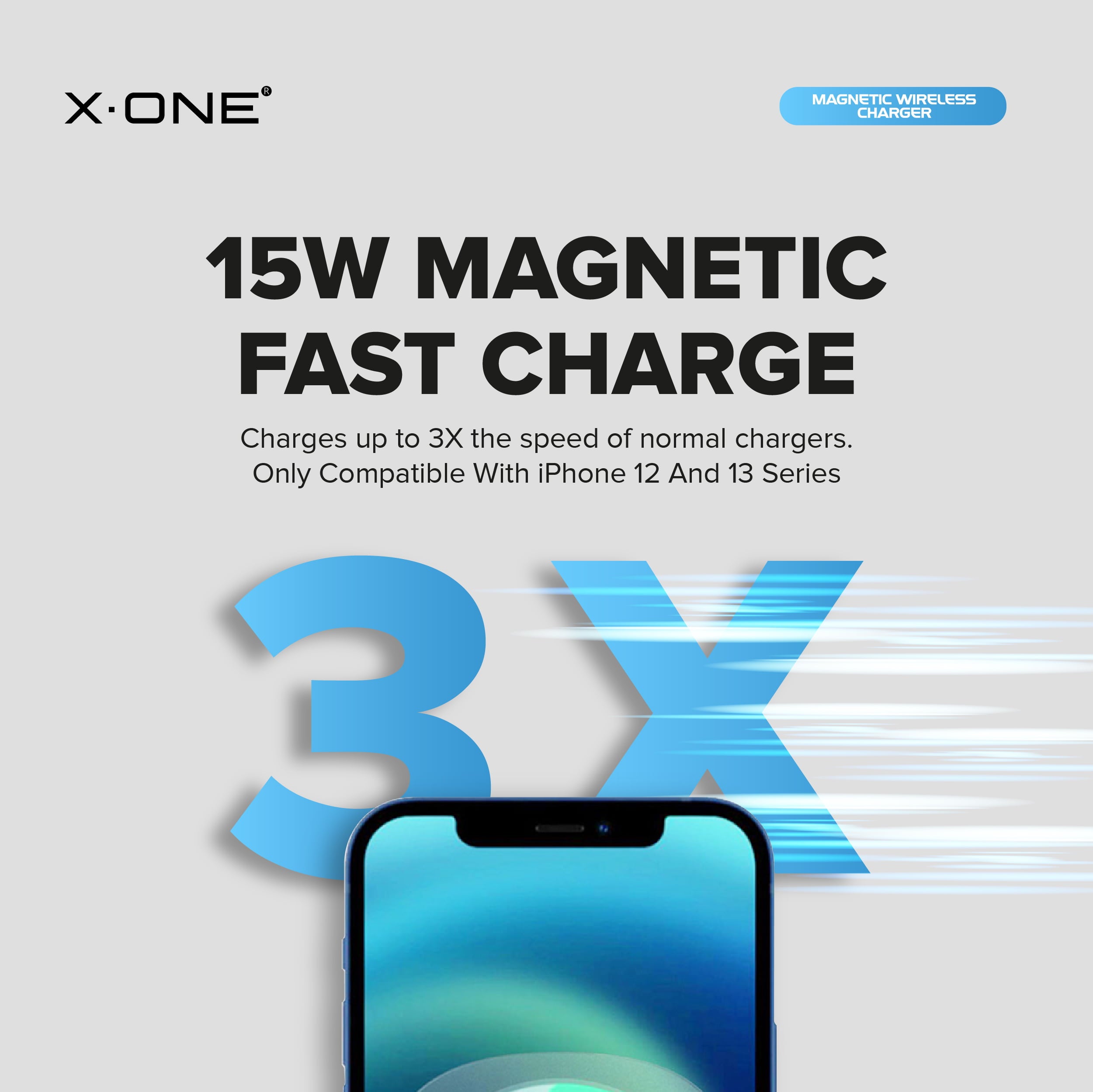 X.One® 15W Magnetic Wireless Charger