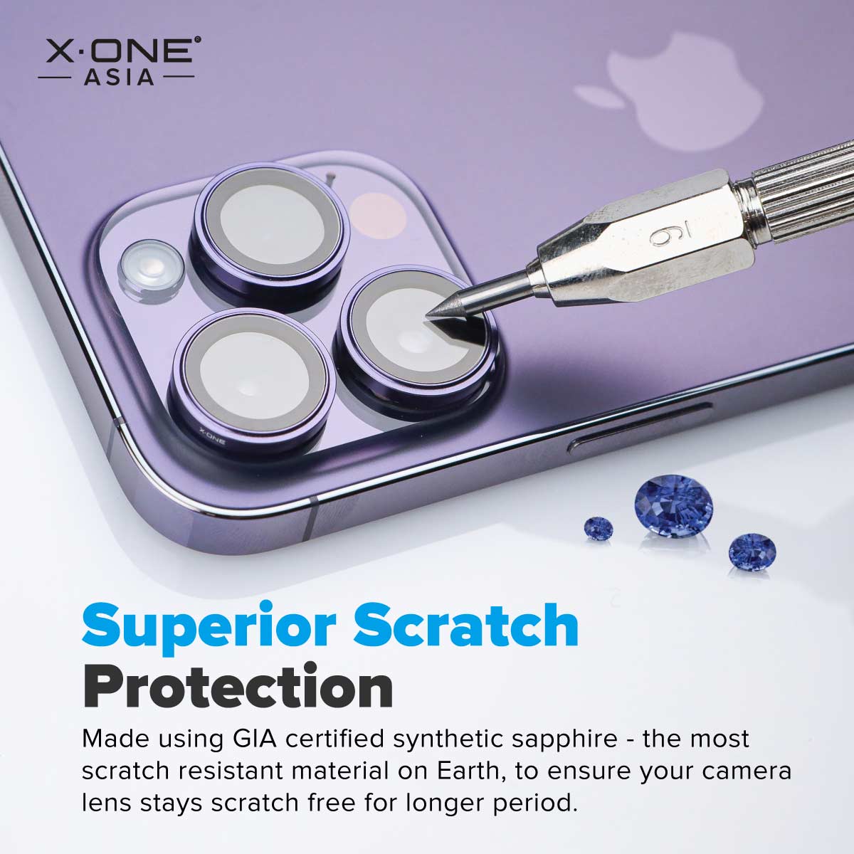 X.One® Camera Armor Pro GIA Certified Sapphire 9H Anti Scratch Lens Protector for iPhone 13 Series