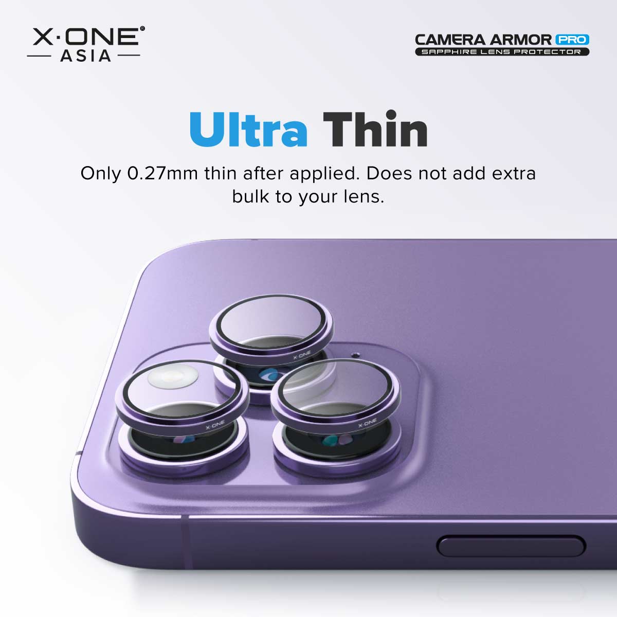 X.One® Camera Armor Pro GIA Certified Sapphire 9H Anti Scratch Lens Protector for iPhone 13 Series