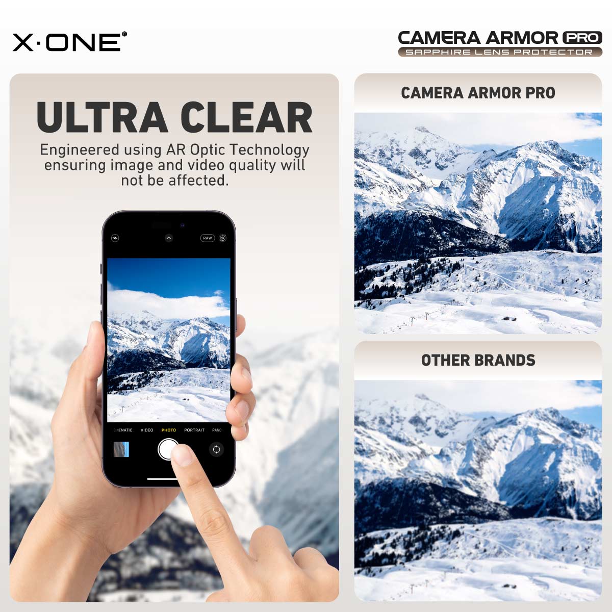 X.One® Camera Armor Pro GIA Certified Sapphire 9H Anti Scratch Lens Protector for iPhone 16 Series